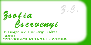 zsofia cservenyi business card